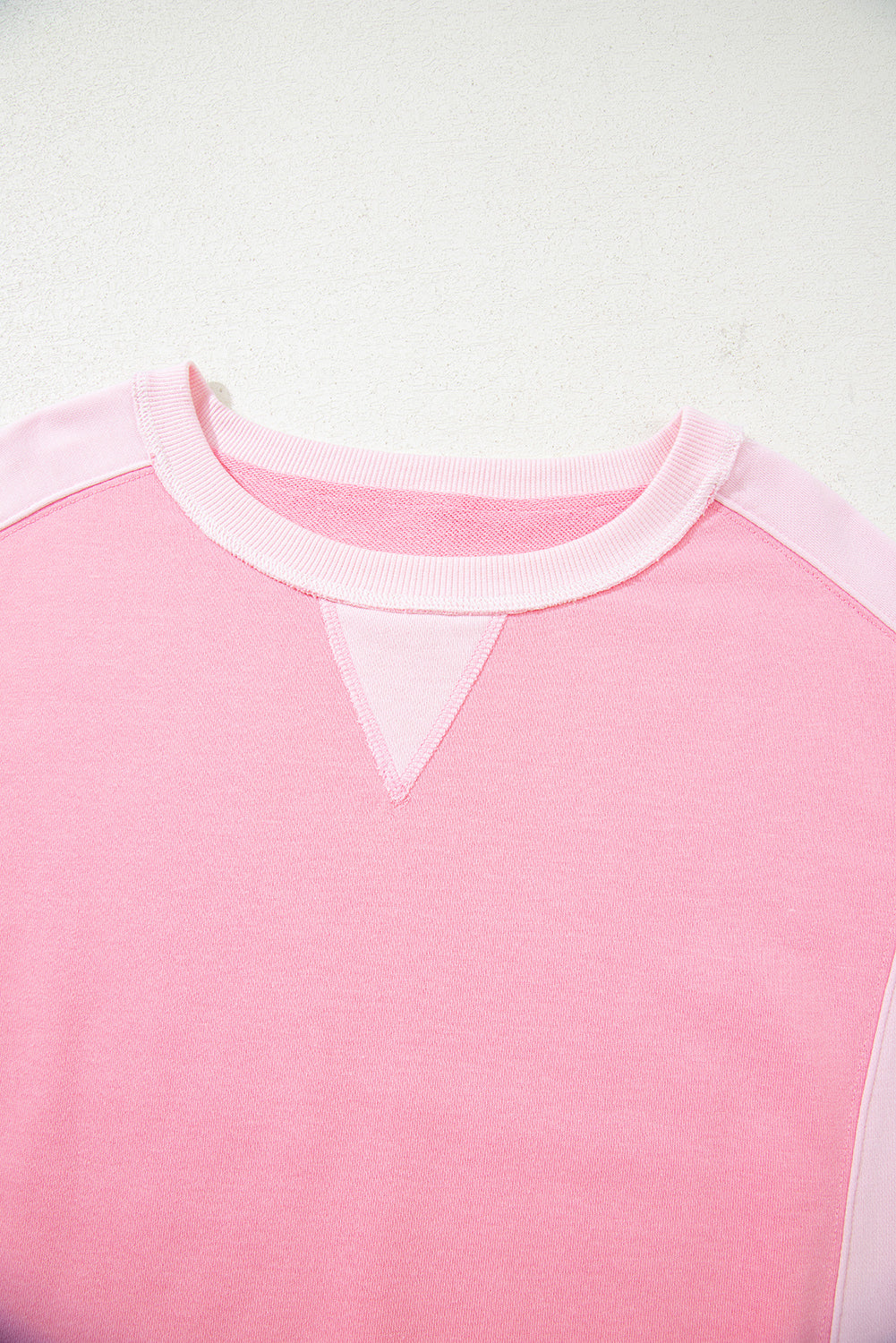Bonbon 2-tone Color Block Patchwork Drop Shoulder Sweatshirt