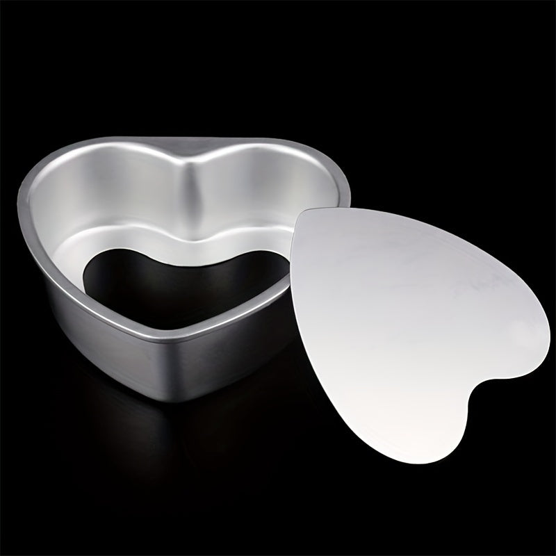 3-Piece Heart-Shaped Cake Pan Set with Removable Bottoms - Aluminum Bakeware for Birthdays, Christmas, Mother's Day, Graduation, Juneteenth, 4th of July - Manual, Non-Stick, 4/6/8 Inch