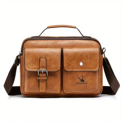 WEIXIER Men's Crossbody Bag Compatible for / - Adjustable Business & Casual Shoulder Pack, Office Bag, Gift for, Husband, Boyfriend ( Material)