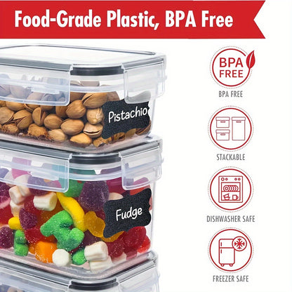 Set of Sealed Kitchen Storage Containers in Various Sizes, Free from BPA, Designed for Organizing Items Like Pasta, Snacks, Sugar, And Grains, Ensuring for longer Freshness