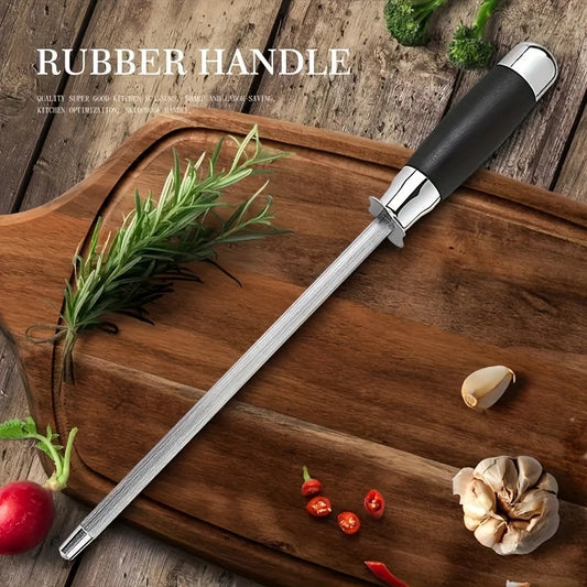 [Diamond Knife Sharpener] 1pc Premium Diamond Blade Knife Sharpener - Stainless Steel, Rubber Handle, No Power Required, Ideal for All Kitchen Knives, Effortless Sharpening