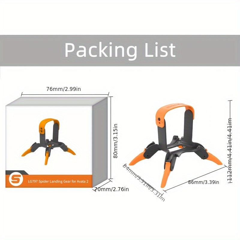Sunnylife Dji Avata2 Drone Landing Gear Kit - Quick-Install, Foldable & Extendable For Enhanced Height & Protection, Rust-Resistant Plastic