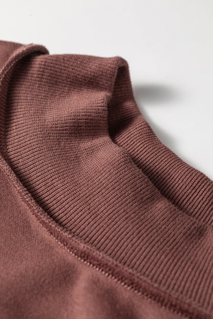 Light Pink Oversize Drop Shoulder Reversible Mock Neck Sweatshirt