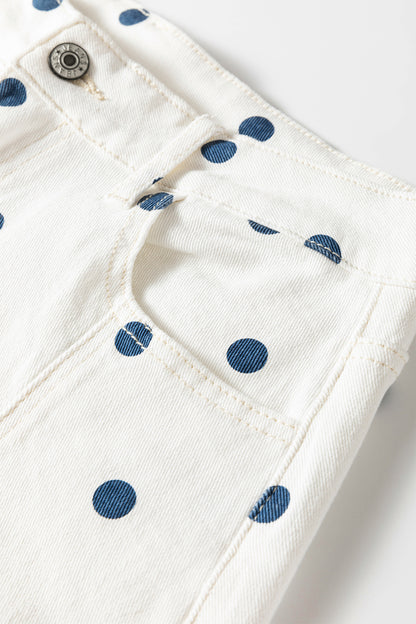 Pink Tailored Seam Polka Dot Print Barrel Casual Jeans