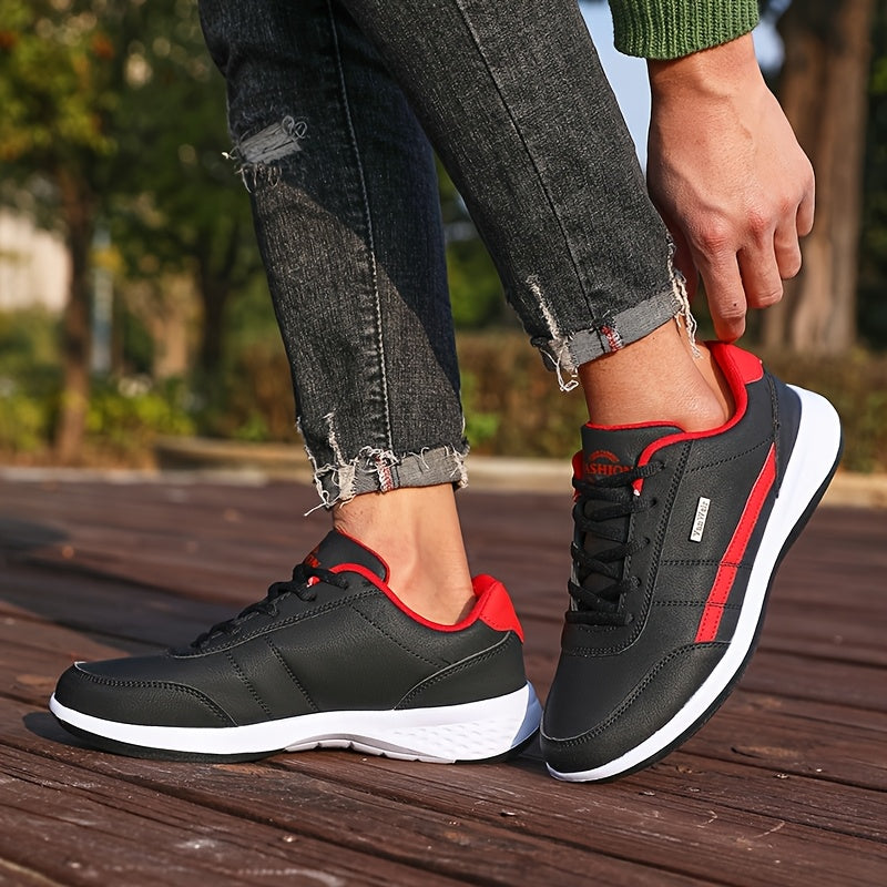 VanWeir Lightweight Men'S Shoes | Navy Blue/White, Lace-up Sports Shoes with MD/TPR Sole, Breathable Fabric Lining for Outdoor, Hiking & Casual Wear