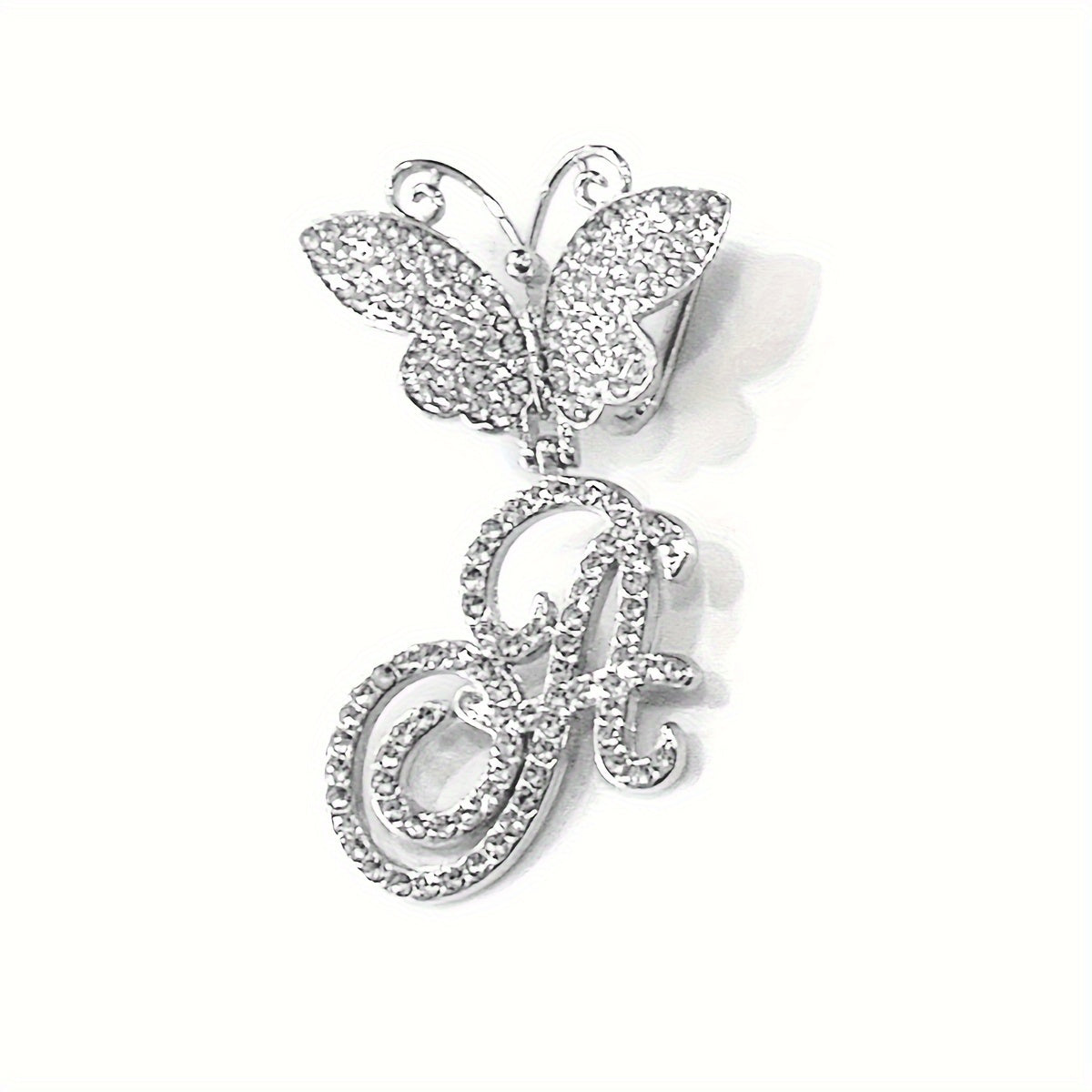 Trendy Shiny Butterfly Cursive Letter Cuban Chain Anklet For Women A-Z Letters Anklets Punk Hip Hop Style Sparkling Barefoot Jewelry