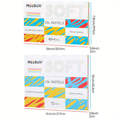 MEEDEN Soft Oil Pastels Set: 48/72 Colors Oil Pastels for Artists Adults Teachers - Fine Writing Instruments Vibrant Crayons for Art Painting & Drawing, Blending, Layering, Shading