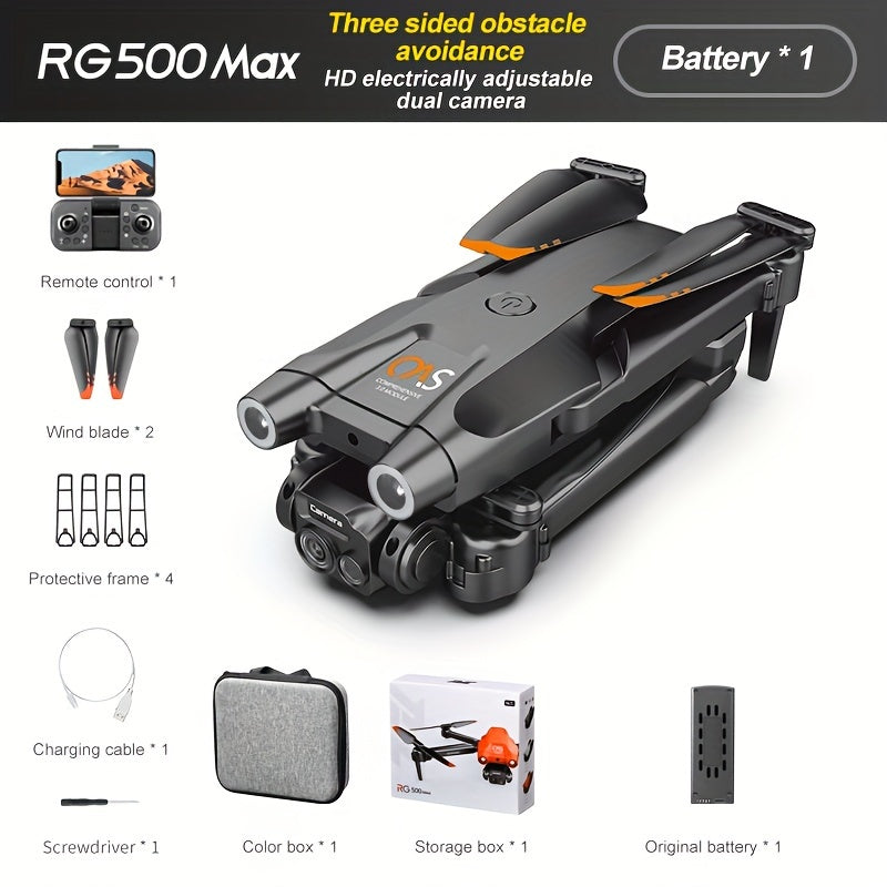 RG500 MAX Drone With Dual Camera, Optical Flow Positioning, Smart Obstacle Avoidance Remote Control Drone Toys For Men's Gifts, Indoor And Outdoor Affordable UAV, Christmas Halloween Thanksgiving Gift