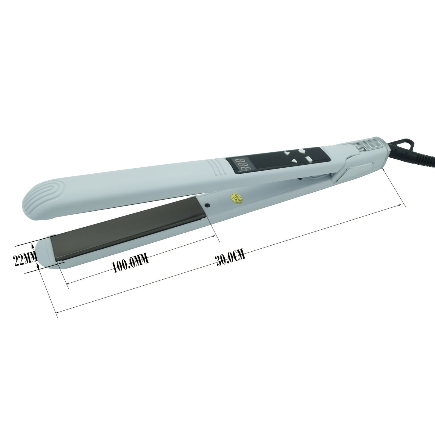 Professional Salon Hair Straightener & Curler - 265°F-450°F High-Temperature Flat Iron with LCD Display, 2-in-1 Dual Function, Titanium Ceramic Technology, Ideal for Home & Commercial Use, Ergonomic Handle, Compatible with
