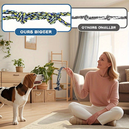 9pcs DOG LEASH TOY SET - Wear-resistant and bite-resistant pet toys - Suitable for small and medium-sized dogs - Machine washable and safe High-Quality material - Includes teething leash, tensile ring, interactive toys