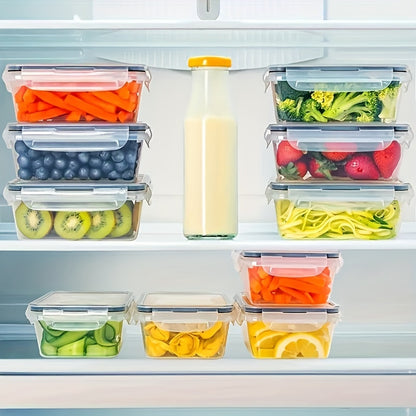 12/24pcs Transparent Kitchen Storage Container Set | Microwave Safe, Multipurpose Plastic Meal Prep Boxes with Flip-Top Lids + 24 Chalkboard Labels - Ideal for Vegetables, Fruits, Grains & More, Leak Proof