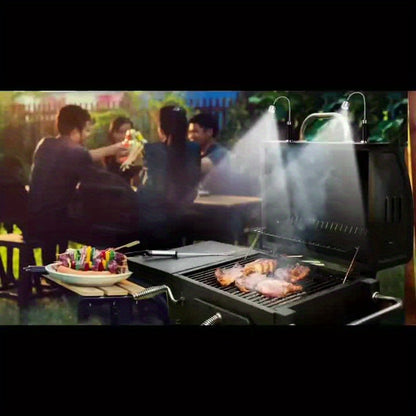 Set of 2 Magnetic LED Lights for BBQ Grilling, Featuring 360° Flexibility, Multi-Color Options, And Dual Light Heads - Perfect for Outdoor Cooking, Made of Aluminum Alloy, And Powered by Batteries (Included)