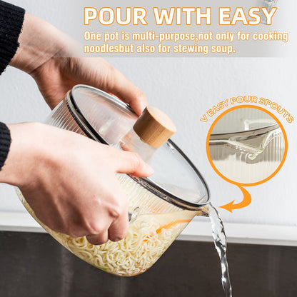 1pc, Glass Soup Pot, Glass Cooking Pot With Lid, Heat Resistant Borosilicate Glass Cookware, Stovetop Pot Set, Paella Pan Simmer Pot With Cover Safe For Soup, Milk
