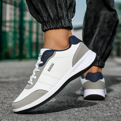VanWeir Lightweight Men'S Shoes | Navy Blue/White, Lace-up Sports Shoes with MD/TPR Sole, Breathable Fabric Lining for Outdoor, Hiking & Casual Wear
