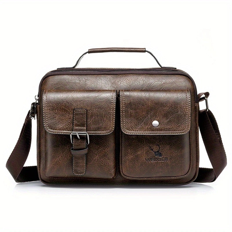 WEIXIER Men's Crossbody Bag Compatible for / - Adjustable Business & Casual Shoulder Pack, Office Bag, Gift for, Husband, Boyfriend ( Material)