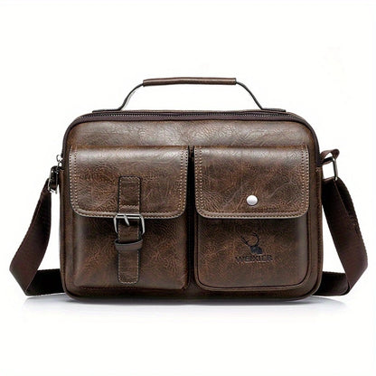 WEIXIER Men's Crossbody Bag Compatible for / - Adjustable Business & Casual Shoulder Pack, Office Bag, Gift for, Husband, Boyfriend ( Material)