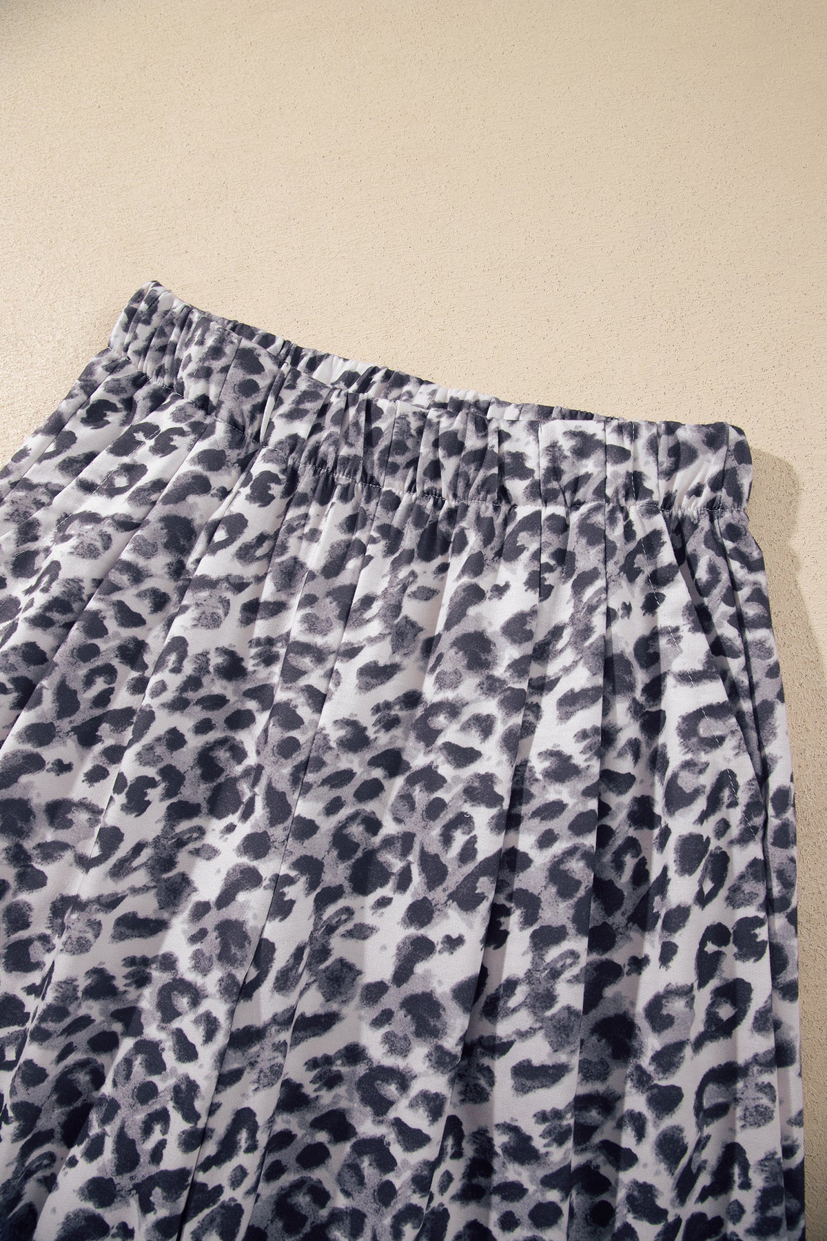 Multicolour Leopard Print Wide Leg Full Length Pants