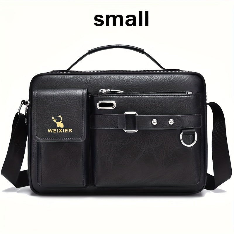 WEIXIER Men's Crossbody Bag Compatible for / - Adjustable Business & Casual Shoulder Pack, Office Bag, Gift for, Husband, Boyfriend ( Material)