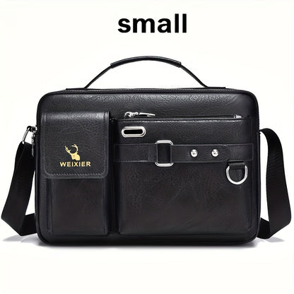 WEIXIER Men's Crossbody Bag Compatible for / - Adjustable Business & Casual Shoulder Pack, Office Bag, Gift for, Husband, Boyfriend ( Material)