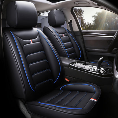5 Car Seat Covers Faux Leather Seat Covers Full Set For Car Sedan SUV Truck Vans Front & Rear Seat Cushion Protector Wear-resistant, Breathable And Easy To Clean