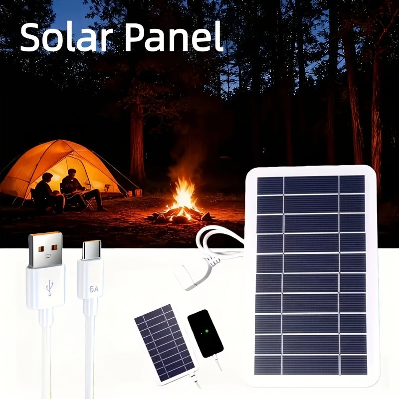2W Solar Charger Portable Solar Panel with USB, Compact & Lightweight Outdoor Solar Power Bank Charger Compatible for for Power Banks, Phones, Flashlights, USB- Devices (Camping, Hiking, Emergency)