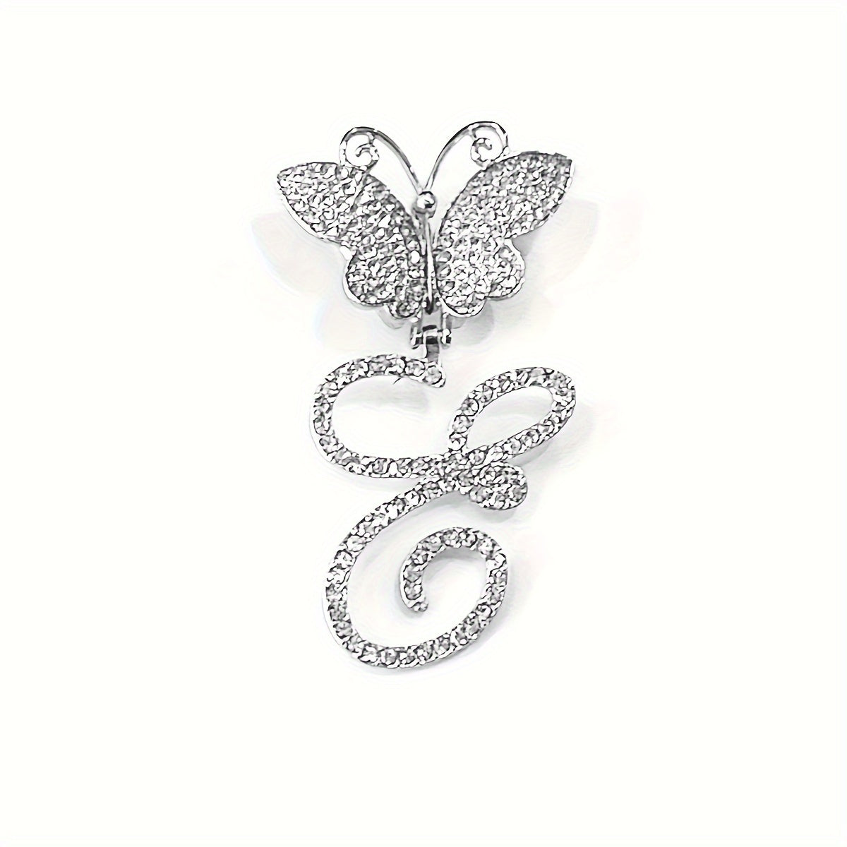 Trendy Shiny Butterfly Cursive Letter Cuban Chain Anklet For Women A-Z Letters Anklets Punk Hip Hop Style Sparkling Barefoot Jewelry