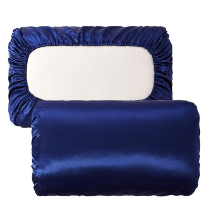 2pcs Soft And Breathable Satin Pillowcase With Elastic Cord - Perfect For A Comfortable Sleep In Your Bedroom