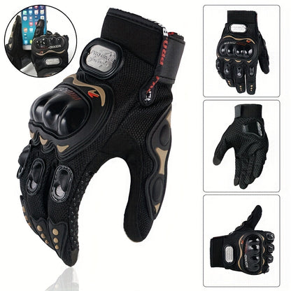 Suitable For Motorcycles, Road Bikes, Off-road Motorcycles, Spring, Summer, Autumn, And Winter Unisex Finger Touch Screen Gloves For Men And Women, Breathable Cycling Gloves, Motorcycle Gloves, Bicycle Gloves. Christmas Gift