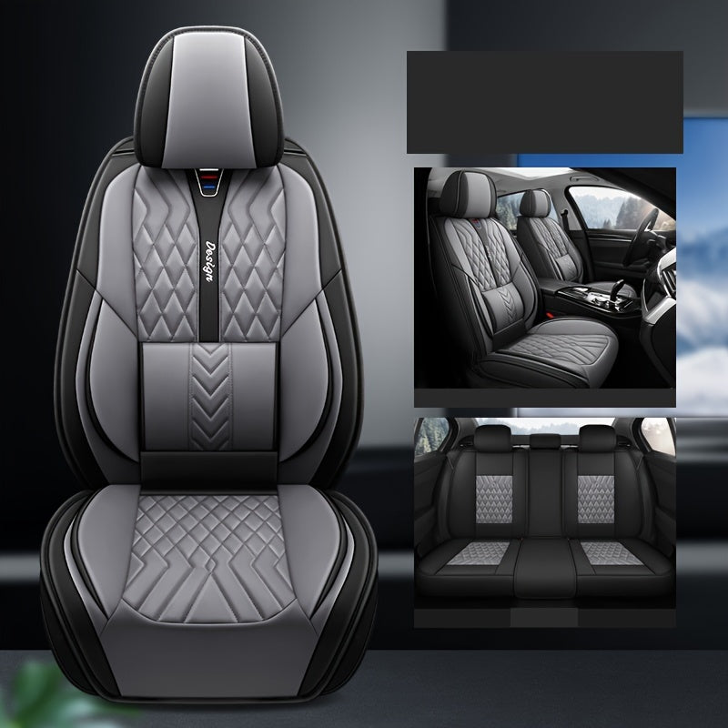 Luxurious And Stylish Five-seater Car Seat Covers Made Of Durable PU Leather, Suitable For All Seasons, Providing Full Cover For The Seats.