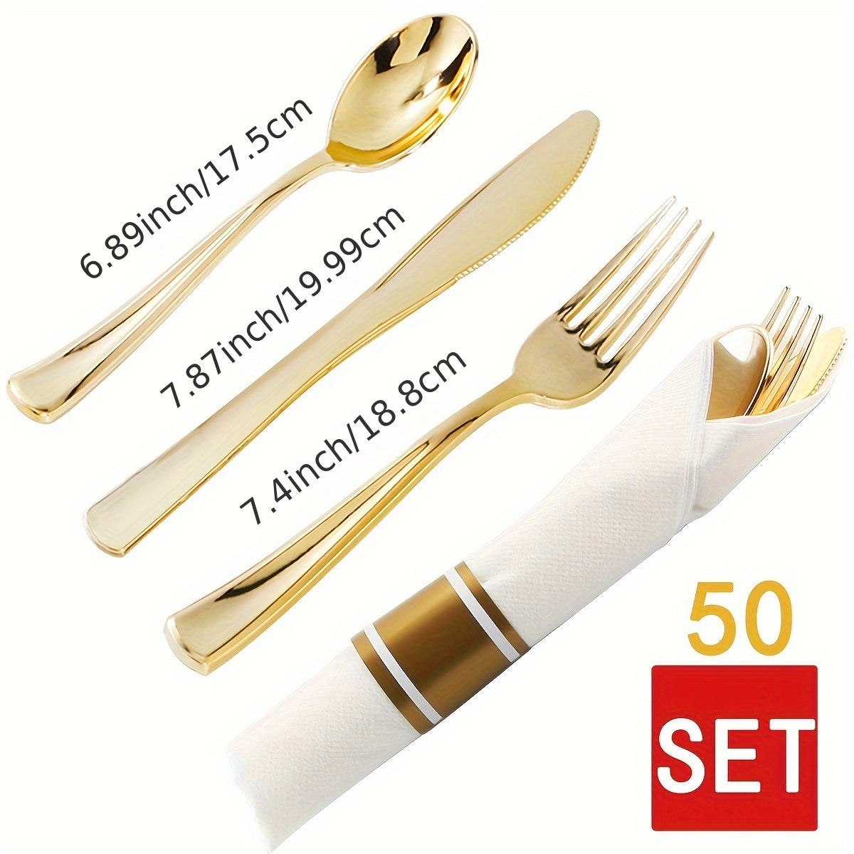 350pcs, Tableware Set, Golden Party Supplies, Plastic Dinnerware Set, Including Napkins, Cups. Plates, Spoon, Forks, Knives, Serve 50 Guests For Birthday And Party