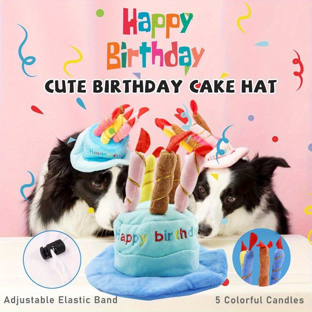 9 Pack Dog Chew Toys Interactive Pickup Toys Dog Birthday Toy Set, 9 Puppy Plush Pet Toys, Including Squeaky Cake Hat, Headscarf, Dessert Themed Toys, Balloons, Dog Birthday Party
