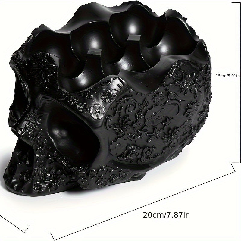 Skull-Shaped Resin Egg Holder - Durable Kitchen Storage Rack For 12 Eggs