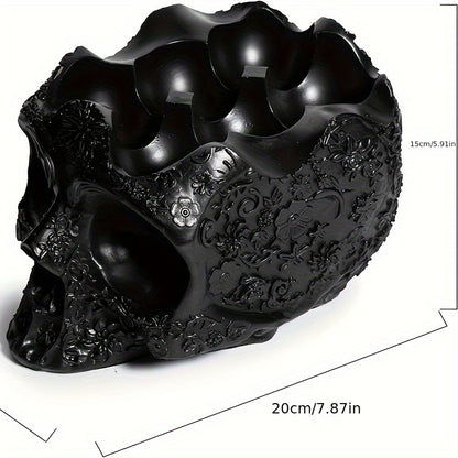 Skull-Shaped Resin Egg Holder - Durable Kitchen Storage Rack For 12 Eggs