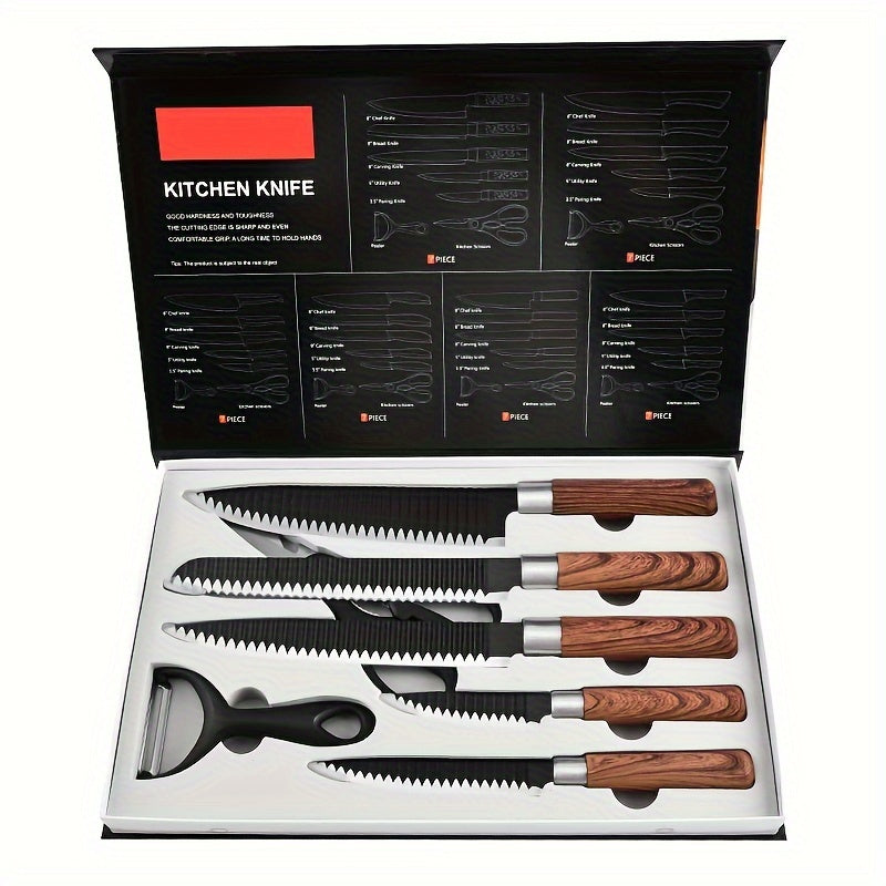 6 Piece Kitchen Tool Set, Kitchen Knife Set Stainless Steel Knife, Kitchen Knife, Kitchen Knife, Fruit Knife, Chicken Bone Scissors, Etc., Essential Tools For Home Kitchen, Essential Cooking Tools For Restaurants