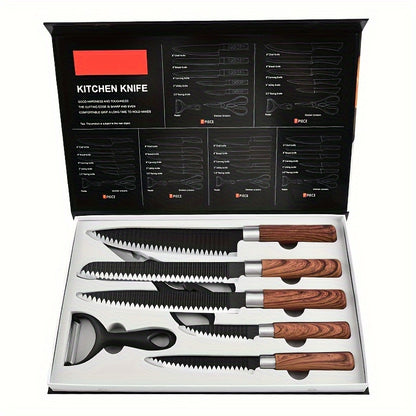 6 Piece Kitchen Tool Set, Kitchen Knife Set Stainless Steel Knife, Kitchen Knife, Kitchen Knife, Fruit Knife, Chicken Bone Scissors, Etc., Essential Tools For Home Kitchen, Essential Cooking Tools For Restaurants