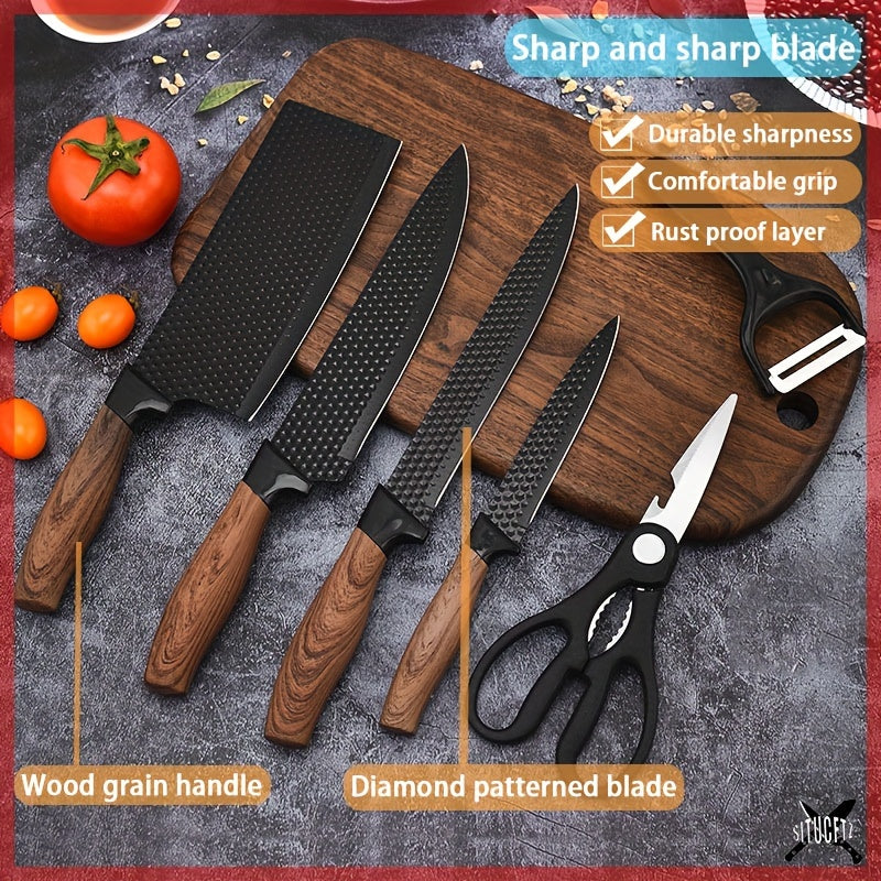 6 Piece Kitchen Tool Set, Kitchen Knife Set Stainless Steel Knife, Kitchen Knife, Kitchen Knife, Fruit Knife, Chicken Bone Scissors, Etc., Essential Tools For Home Kitchen, Essential Cooking Tools For Restaurants