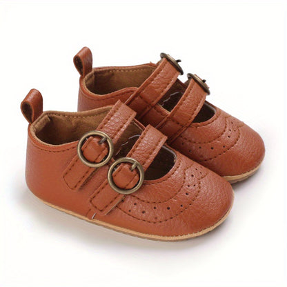 Baby Girl Shoes Mary Jane Flats Soft Sole Non-slip Hook And Loop Fastener Princess Shoes Toddler Shoes