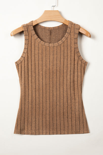 Camel Slim Ribbed Mineral Wash Tank Top
