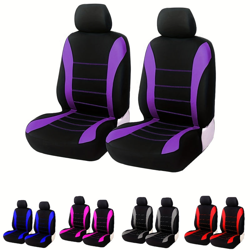 Car Seat Covers, Polyester Front Pairs Gray Black Tan Blue Red Car Seat Cushion Universal Car Seat Protector Auto Accessories Fashion Decoration
