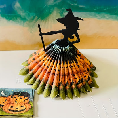 Rustic Wooden Halloween Witch Napkin Holder, Festive Tabletop Decor for Kitchen & Dining Room, No Electricity Needed, Featherless, Holiday Themed Accessory for Christmas & General Use